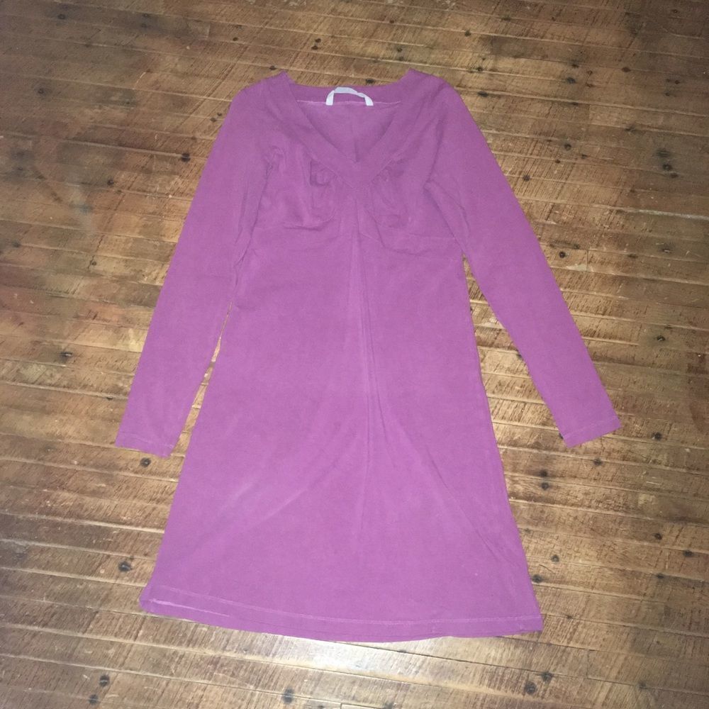 Athleta pink purple loungewear sporty S long sleeve knit dress